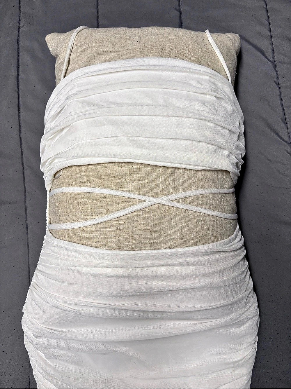 Hello Molly Ruched Maxi Dress in White Size Medium NWT